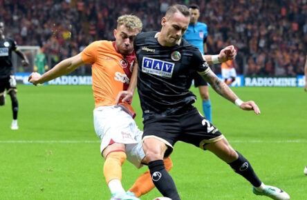 ISTANBUL - l-r Baris Alper Yilmaz of Galatasaray, Jure Balkovec of Corendon Alanyaspor during the Turkish superlig match between Galatasaray and Alanyaspor at the Rams Global Stadium on November 25 in Istanbul, Turkey. ANP Hollandse Hoogte GERRIT VAN COLOGNE Turkish Super Lig 2023/2024 xVIxANPxSportx/xGerritxvanxKeulenxIVx 484680873 originalFilename: 484680873.jpg